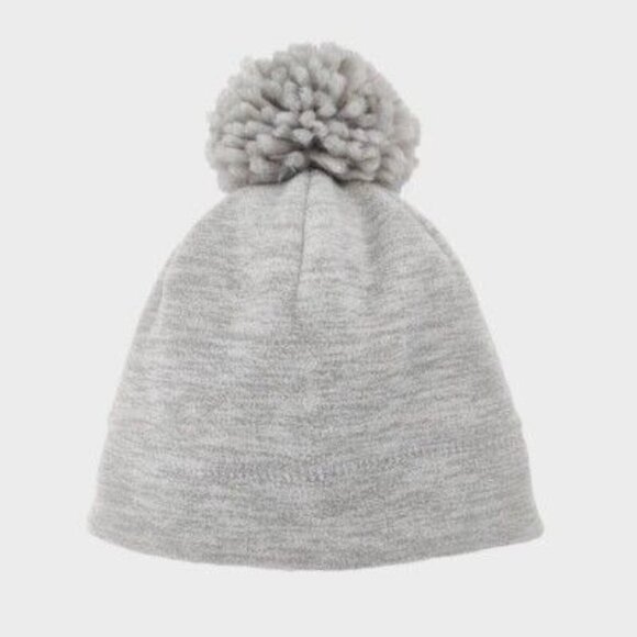 Cat & Jack Fleece Pom Pom Beanie in Gray - Size 2T-5T, NWT - Picture 1 of 6